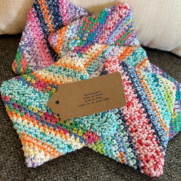 NWT 6 Coasters Made in USA with 100% recycled cotton! Perfect to use as trivet - Picture 2 of 3